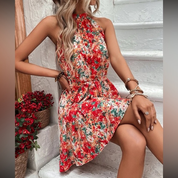 Bobo floral print halter mini dress - Picture 4 of 6